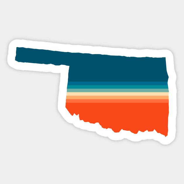 Oklahoma State Retro Map Sticker by n23tees